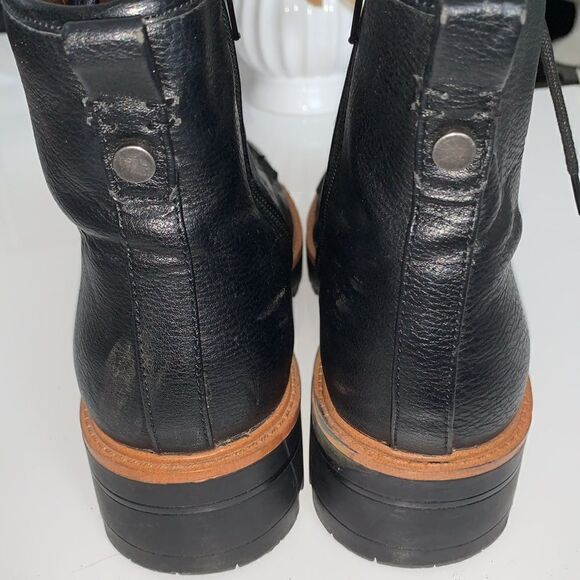 Indigo Rd Irisay Black Lace Up Combat Hiker Leather Boots Size 8,5 - Picture 4 of 12